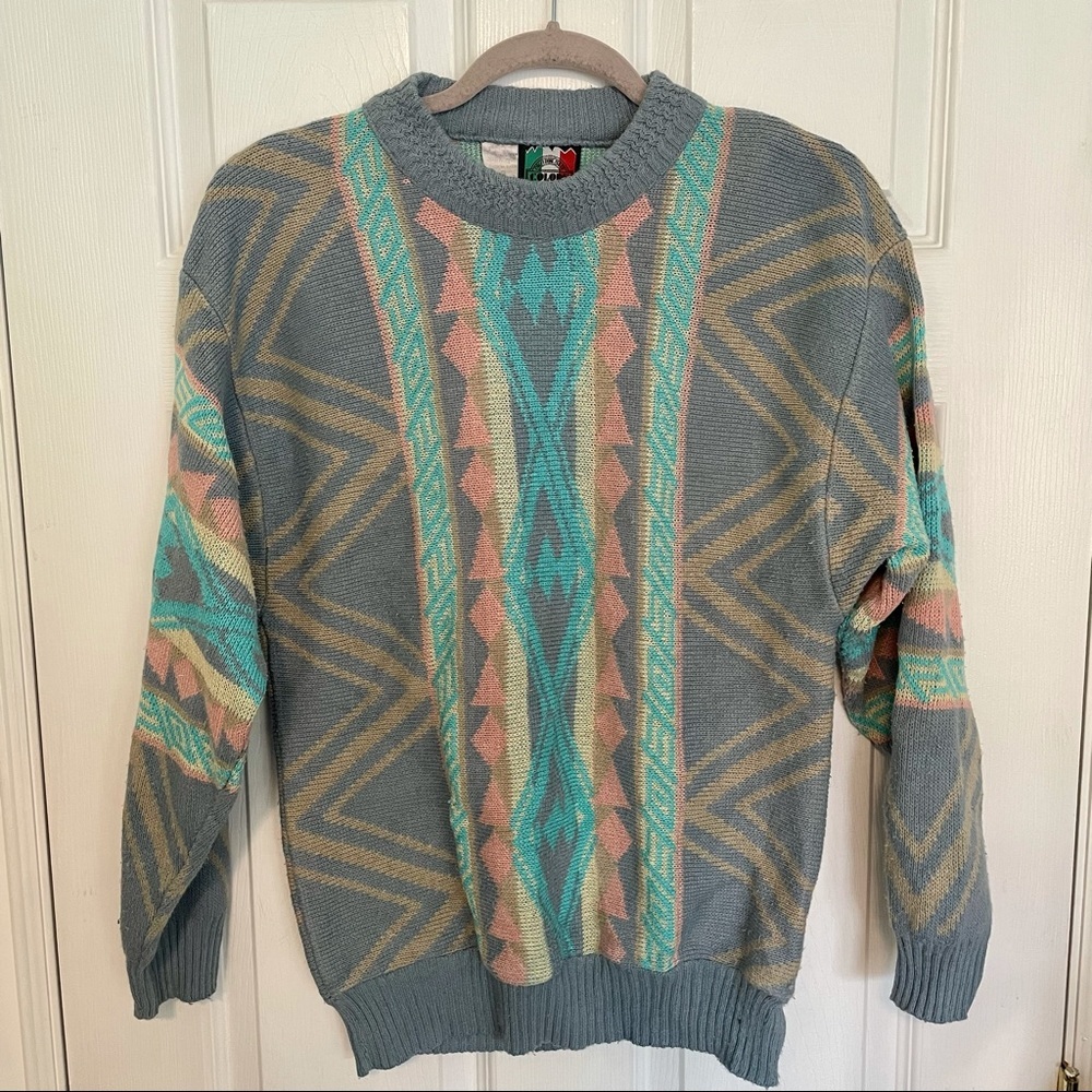 VINTAGE Pullover Cozy Grandpa Sweater cotton blend small/medium
